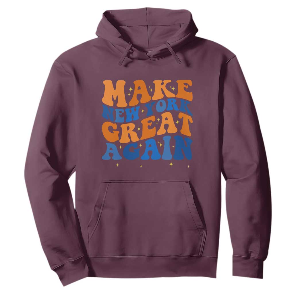Make New York Great Again Hoodie Retro Wave Graphic TS12 Maroon Print Your Wear