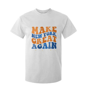 Make New York Great Again T Shirt For Kid Retro Wave Graphic TS12 White Print Your Wear