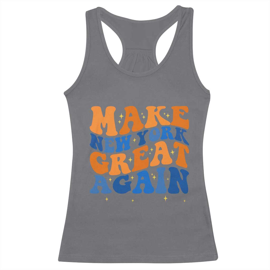 Make New York Great Again Racerback Tank Top Retro Wave Graphic TS12 Charcoal Print Your Wear