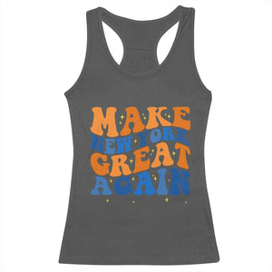 Make New York Great Again Racerback Tank Top Retro Wave Graphic TS12 Dark Heather Print Your Wear