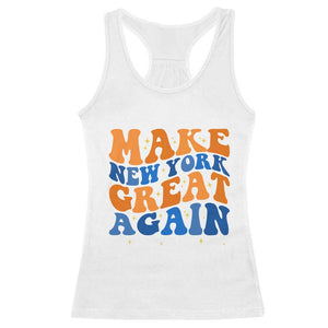 Make New York Great Again Racerback Tank Top Retro Wave Graphic TS12 White Print Your Wear