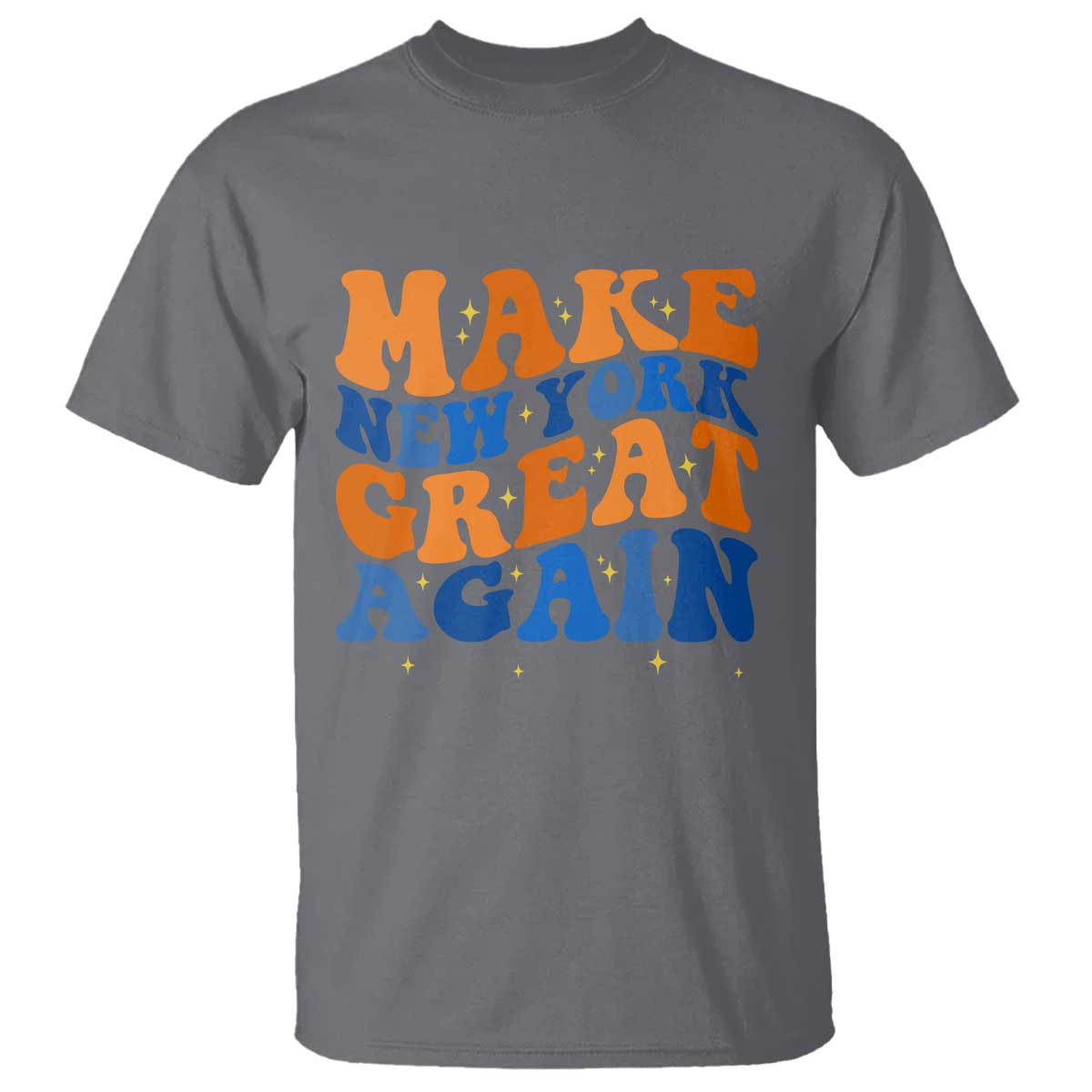 Make New York Great Again T Shirt Retro Wave Graphic TS12 Charcoal Print Your Wear