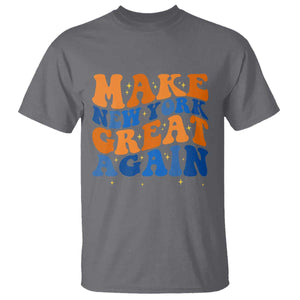 Make New York Great Again T Shirt Retro Wave Graphic TS12 Charcoal Print Your Wear