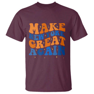Make New York Great Again T Shirt Retro Wave Graphic TS12 Maroon Print Your Wear