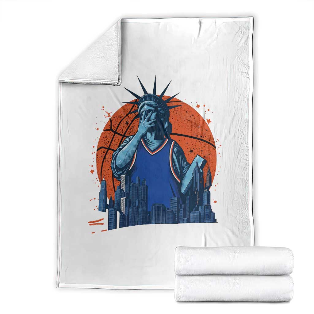Funny Statue Of Liberty Hoops Fan Throw Blanket New York Sports Gift TS12 White Print Your Wear