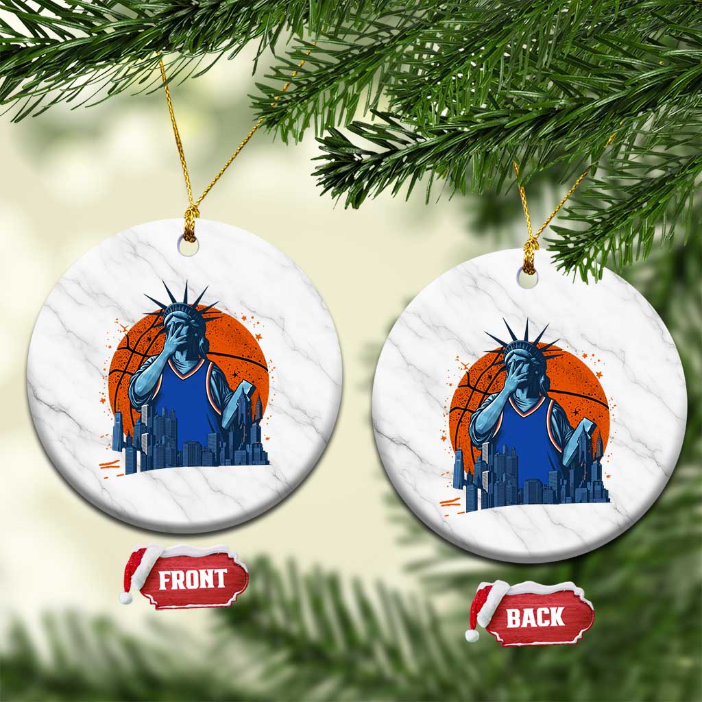 Funny Statue Of Liberty Hoops Fan Ceramic Ornament New York Sports Gift TS12 1pc White Marble Print Your Wear