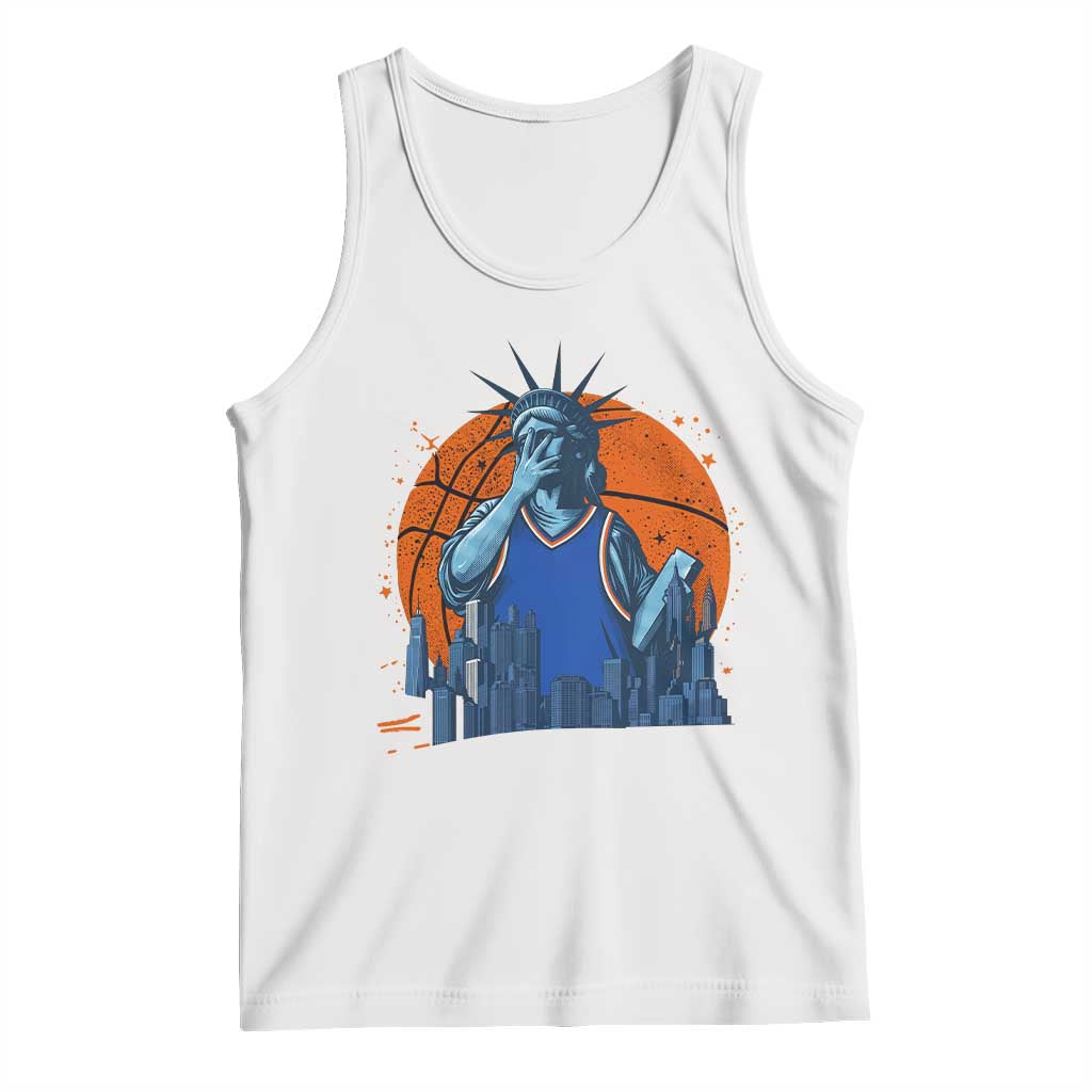 Funny Statue Of Liberty Hoops Fan Tank Top New York Sports Gift TS12 White Print Your Wear
