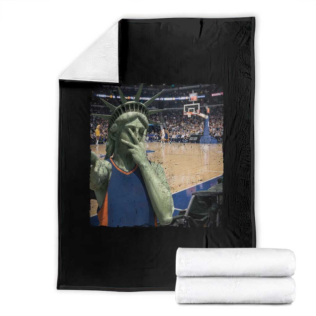 Funny Statue Of Liberty Basketball Selfie Graphic Throw Blanket TS12 Black Print Your Wear