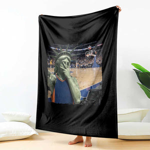 Funny Statue Of Liberty Basketball Selfie Graphic Throw Blanket TS12 Print Your Wear