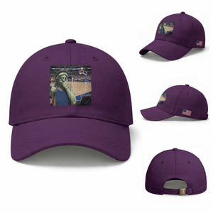 Funny Statue Of Liberty Basketball Selfie Graphic Baseball Cap TS12 Baseball Cap Universal Fit Purple Print Your Wear