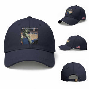 Funny Statue Of Liberty Basketball Selfie Graphic Baseball Cap TS12 Baseball Cap Universal Fit Navy Print Your Wear