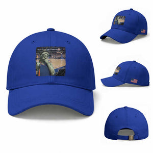 Funny Statue Of Liberty Basketball Selfie Graphic Baseball Cap TS12 Baseball Cap Universal Fit Royal Blue Print Your Wear