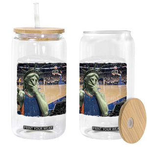 Funny Statue Of Liberty Basketball Selfie Graphic Glass Can TS12 Print Your Wear