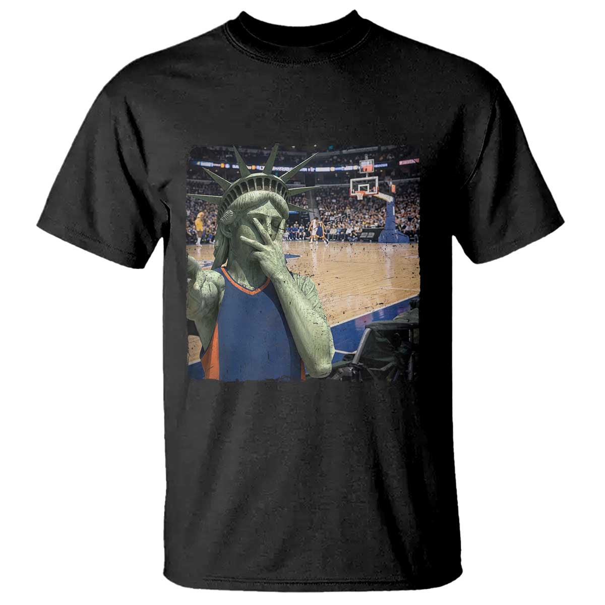 Funny Statue Of Liberty Basketball Selfie Graphic T Shirt TS12 Black Print Your Wear