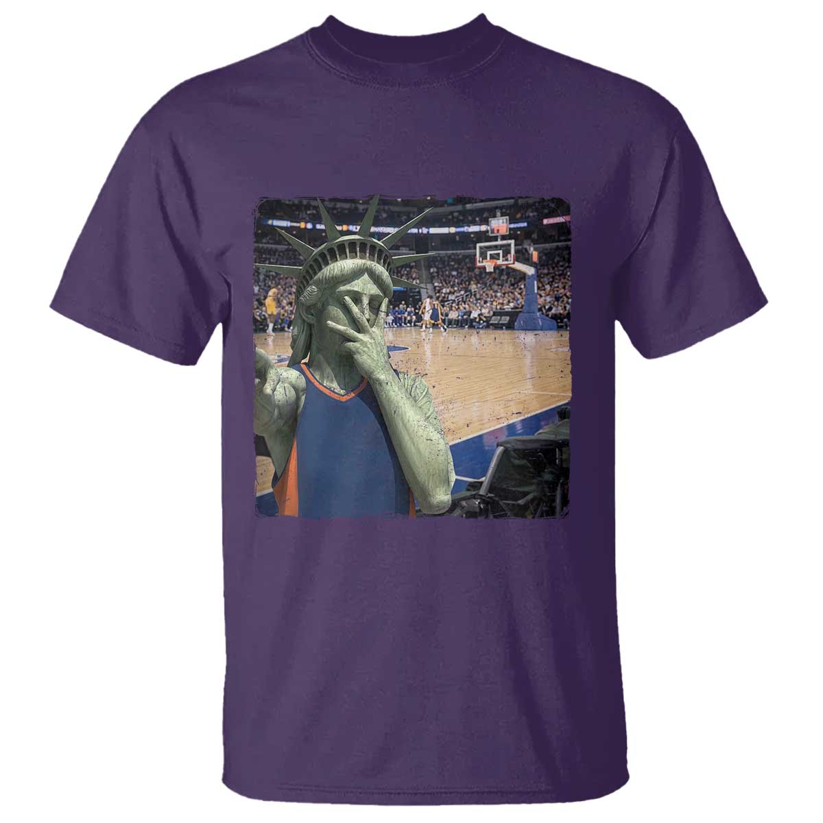 Funny Statue Of Liberty Basketball Selfie Graphic T Shirt TS12 Purple Print Your Wear