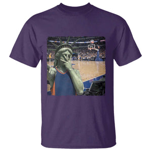 Funny Statue Of Liberty Basketball Selfie Graphic T Shirt TS12 Purple Print Your Wear