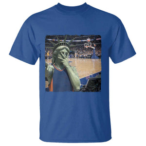 Funny Statue Of Liberty Basketball Selfie Graphic T Shirt TS12 Royal Blue Print Your Wear