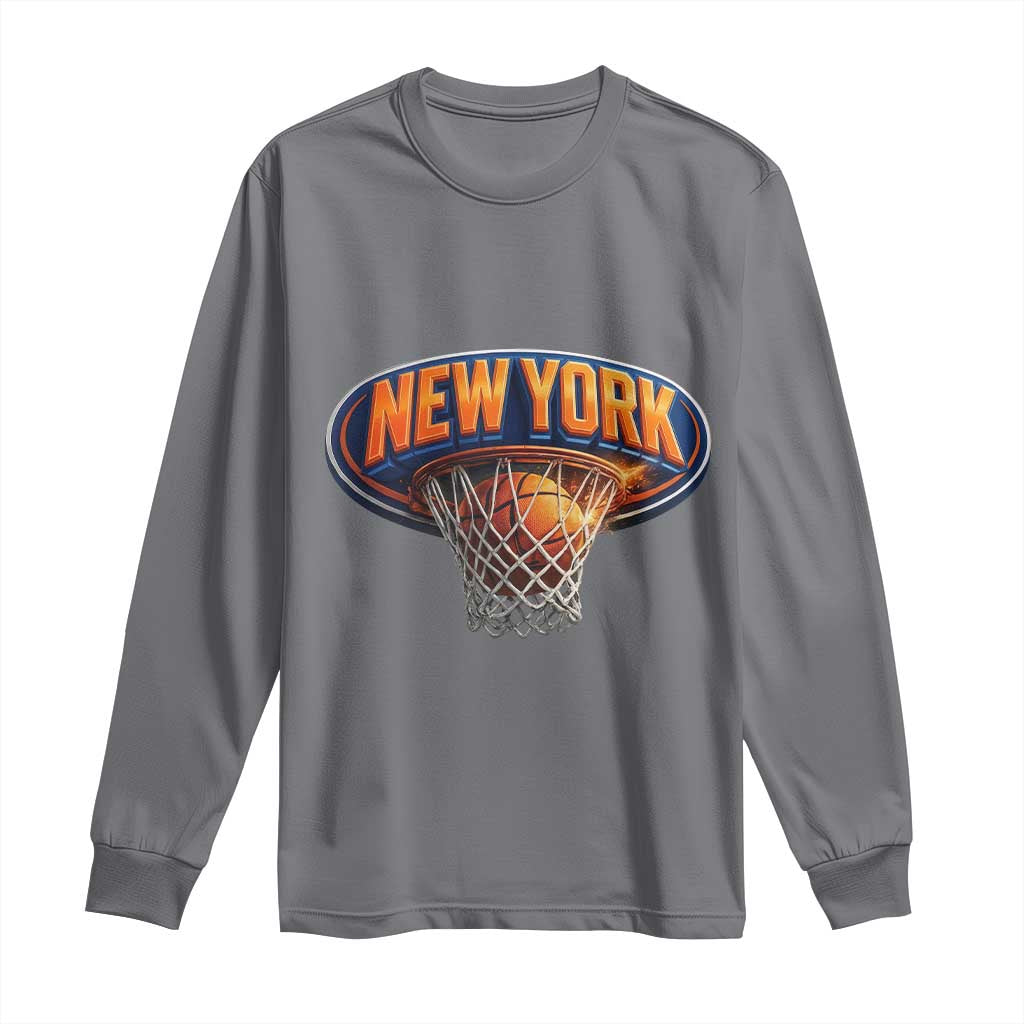 New York Game Day Gift Hoops Lover Long Sleeve Shirt TS12 Charcoal Print Your Wear