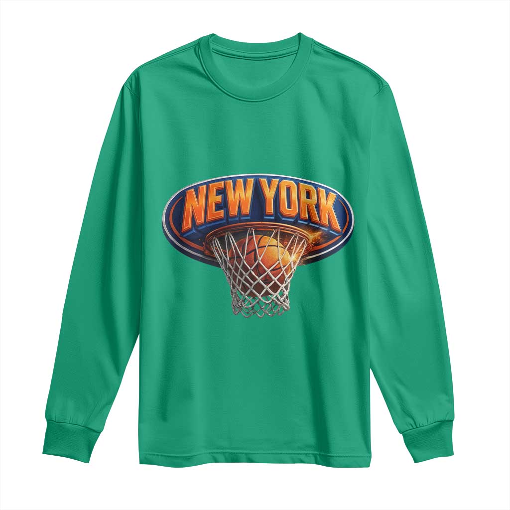 New York Game Day Gift Hoops Lover Long Sleeve Shirt TS12 Irish Green Print Your Wear