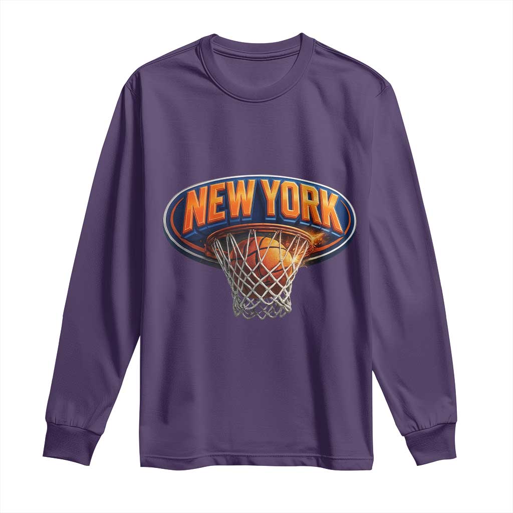 New York Game Day Gift Hoops Lover Long Sleeve Shirt TS12 Purple Print Your Wear