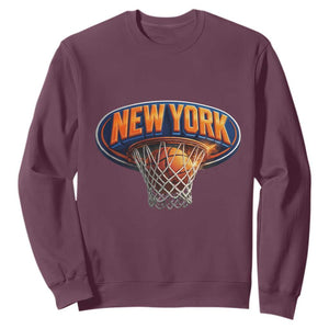 New York Game Day Gift Hoops Lover Sweatshirt TS12 Maroon Print Your Wear
