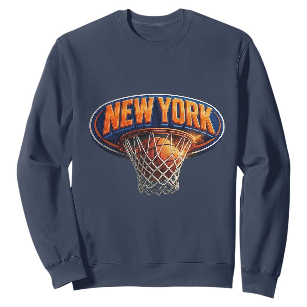 New York Game Day Gift Hoops Lover Sweatshirt TS12 Navy Print Your Wear