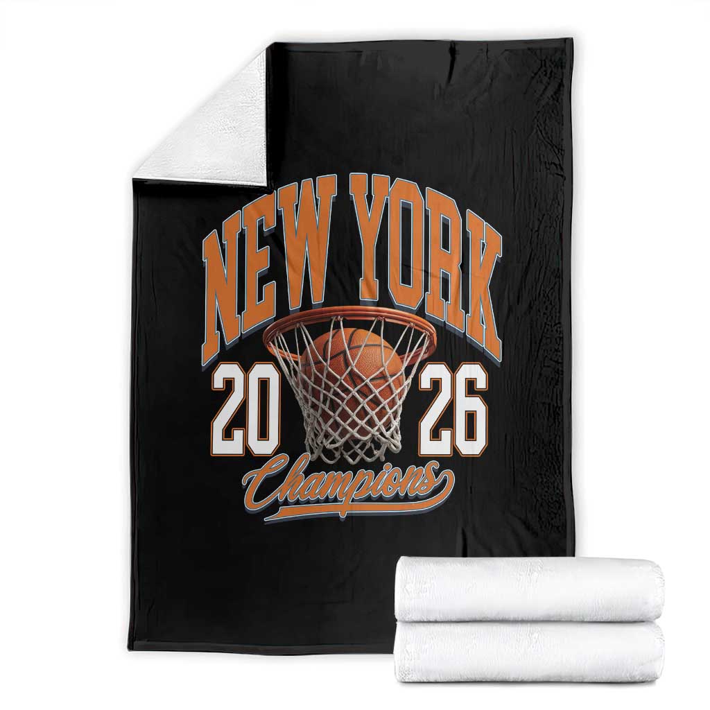 Vintage New York Champions 2026 Throw Blanket Hoops Fan Gift TS12 Black Print Your Wear