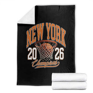 Vintage New York Champions 2026 Throw Blanket Hoops Fan Gift TS12 Black Print Your Wear