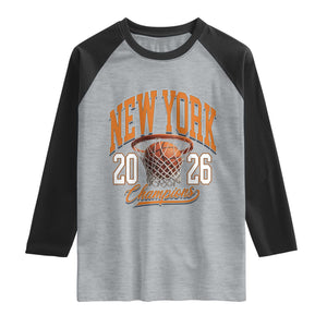 Vintage New York Champions 2026 Raglan Shirt Hoops Fan Gift TS12 Heather Gray Black Print Your Wear