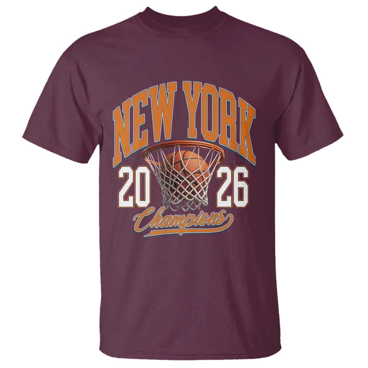 Vintage New York Champions 2026 T Shirt Hoops Fan Gift TS12 Maroon Print Your Wear