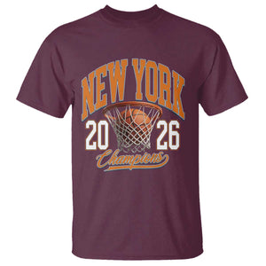 Vintage New York Champions 2026 T Shirt Hoops Fan Gift TS12 Maroon Print Your Wear
