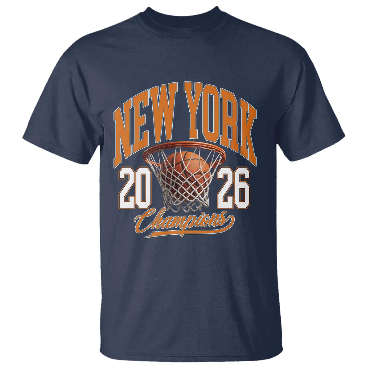 Vintage New York Champions 2026 T Shirt Hoops Fan Gift TS12 Navy Print Your Wear
