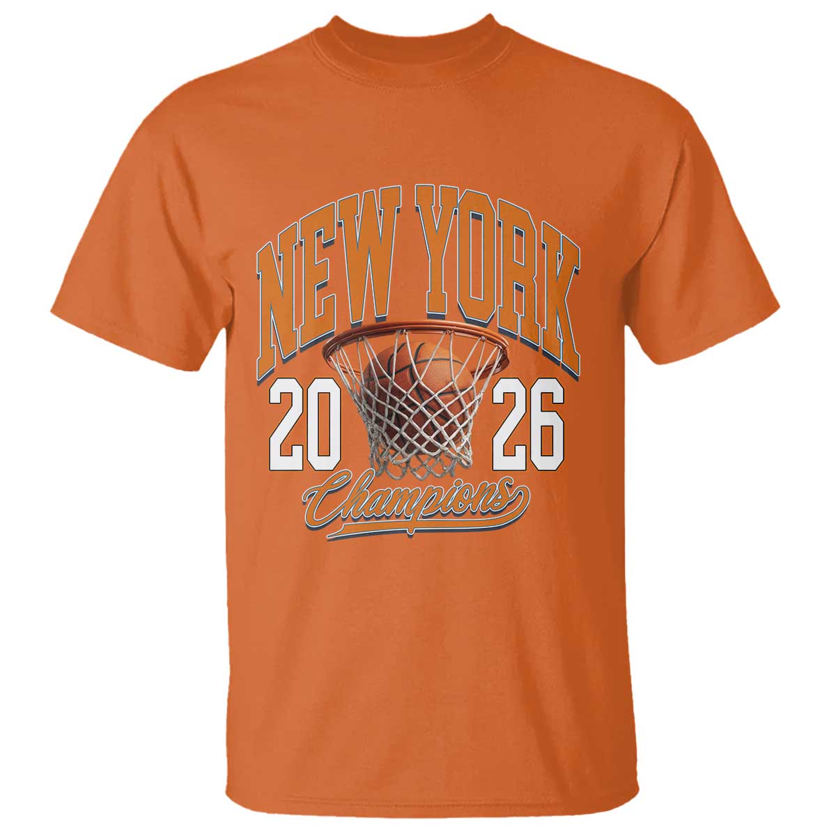 Vintage New York Champions 2026 T Shirt Hoops Fan Gift TS12 Orange Print Your Wear