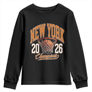 Vintage New York Champions 2026 Youth Sweatshirt Hoops Fan Gift TS12 Black Print Your Wear