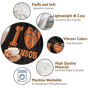 Funny I Love Brunson Name Throw Blanket Hoops Fan Gift TS12 Print Your Wear