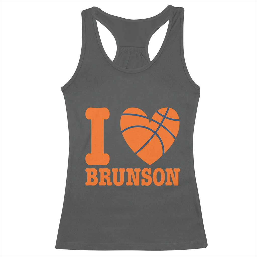 Funny I Love Brunson Name Racerback Tank Top Hoops Fan Gift TS12 Dark Heather Print Your Wear