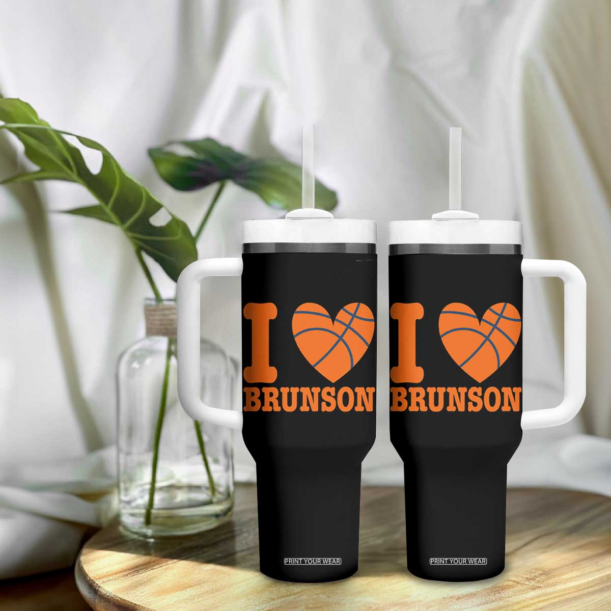 Funny I Love Brunson Name Tumbler With Handle Hoops Fan Gift TS12 Print Your Wear