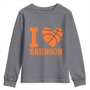 Funny I Love Brunson Name Youth Sweatshirt Hoops Fan Gift TS12 Charcoal Print Your Wear