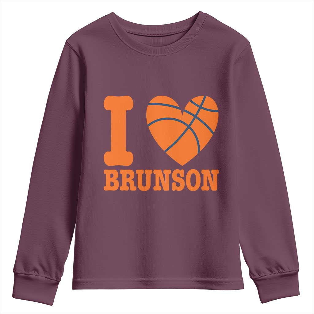 Funny I Love Brunson Name Youth Sweatshirt Hoops Fan Gift TS12 Maroon Print Your Wear