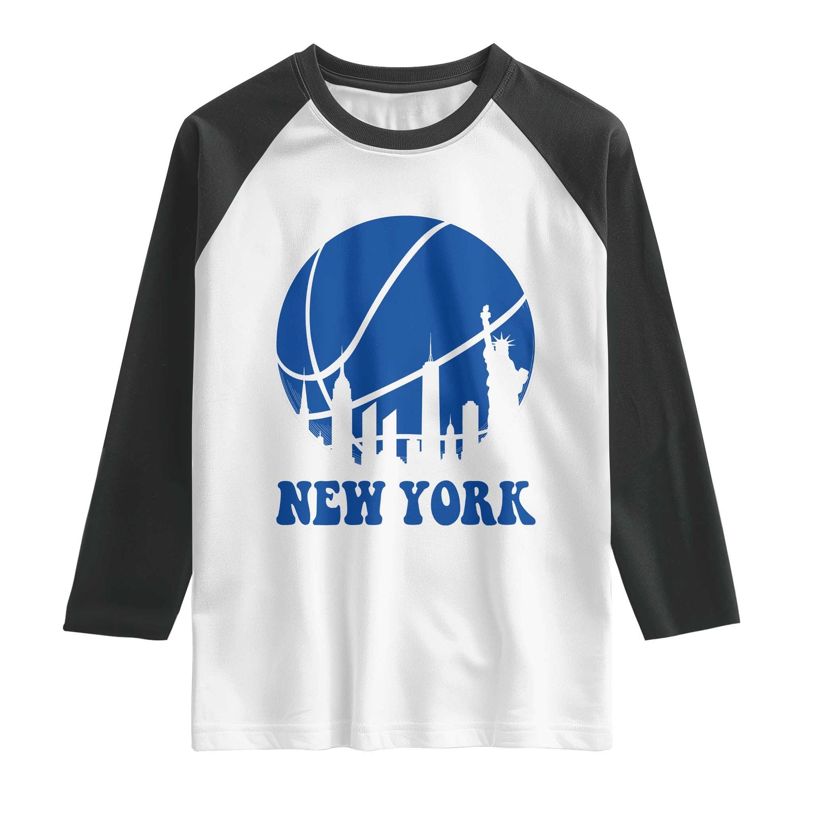 New York Skyline Raglan Shirt Proud Game Day Sports Fan Gift TS12 White Black Print Your Wear