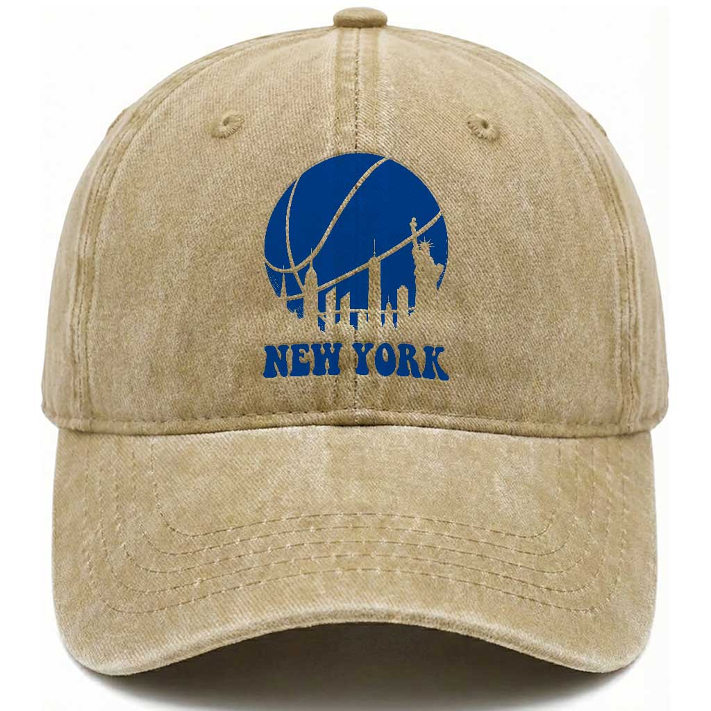 New York Skyline Washed Cotton Baseball Cap Proud Game Day Sports Fan Gift TS12 Print Your Wear