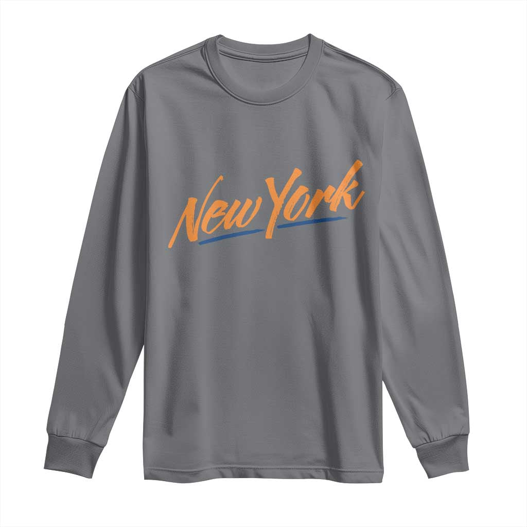 New York Pride Long Sleeve Shirt Classic Throwback Sports Fan TS12 Charcoal Print Your Wear
