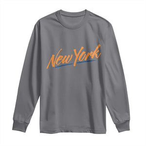 New York Pride Long Sleeve Shirt Classic Throwback Sports Fan TS12 Charcoal Print Your Wear