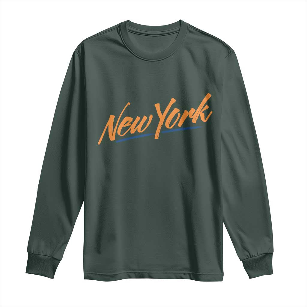 New York Pride Long Sleeve Shirt Classic Throwback Sports Fan TS12 Dark Forest Green Print Your Wear