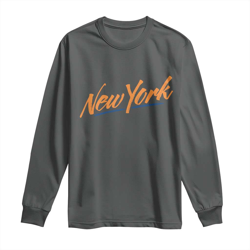 New York Pride Long Sleeve Shirt Classic Throwback Sports Fan TS12 Dark Heather Print Your Wear