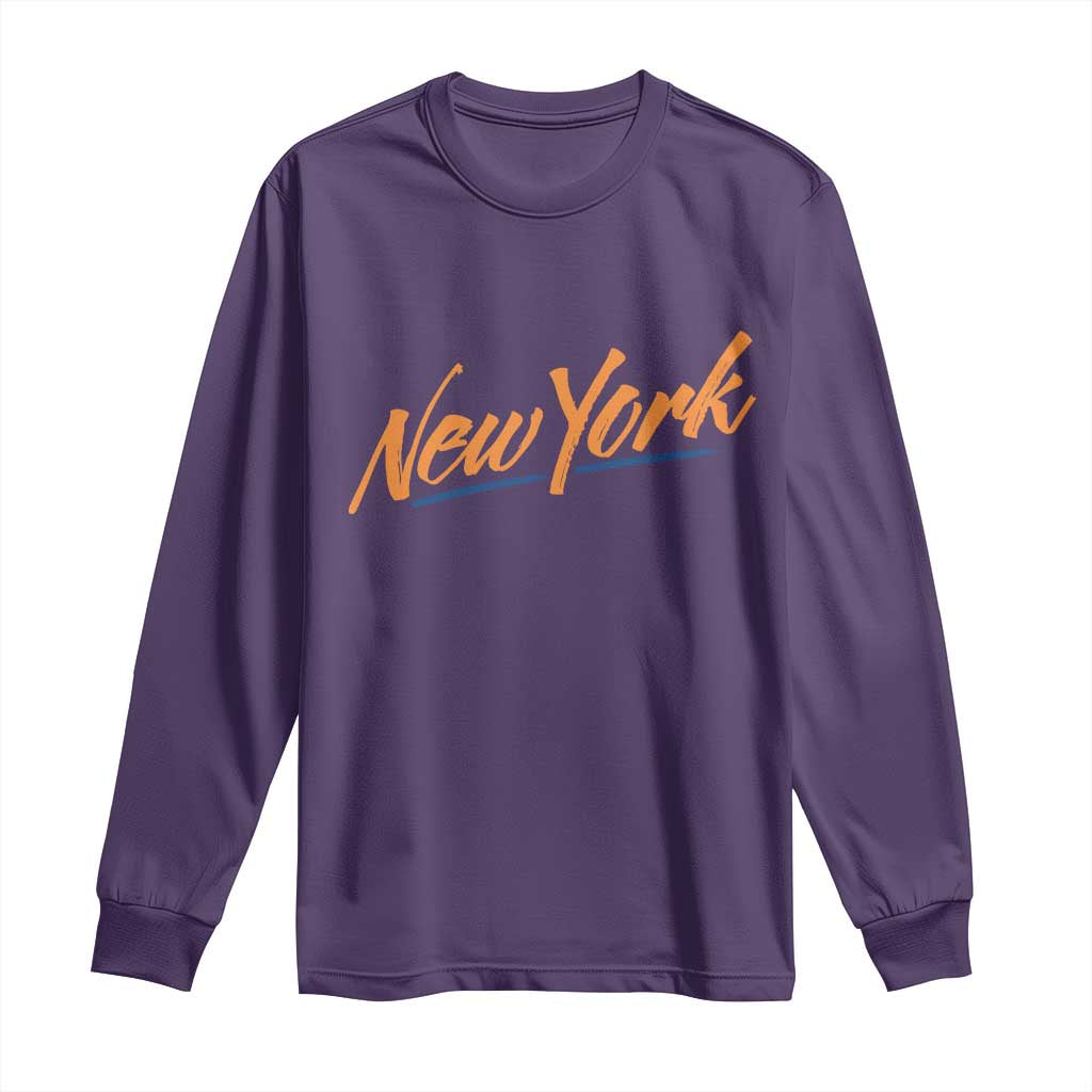 New York Pride Long Sleeve Shirt Classic Throwback Sports Fan TS12 Purple Print Your Wear