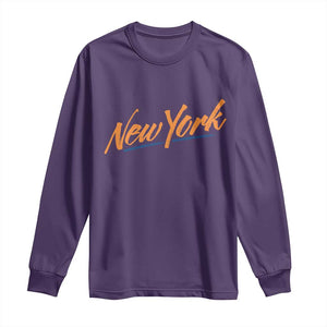 New York Pride Long Sleeve Shirt Classic Throwback Sports Fan TS12 Purple Print Your Wear