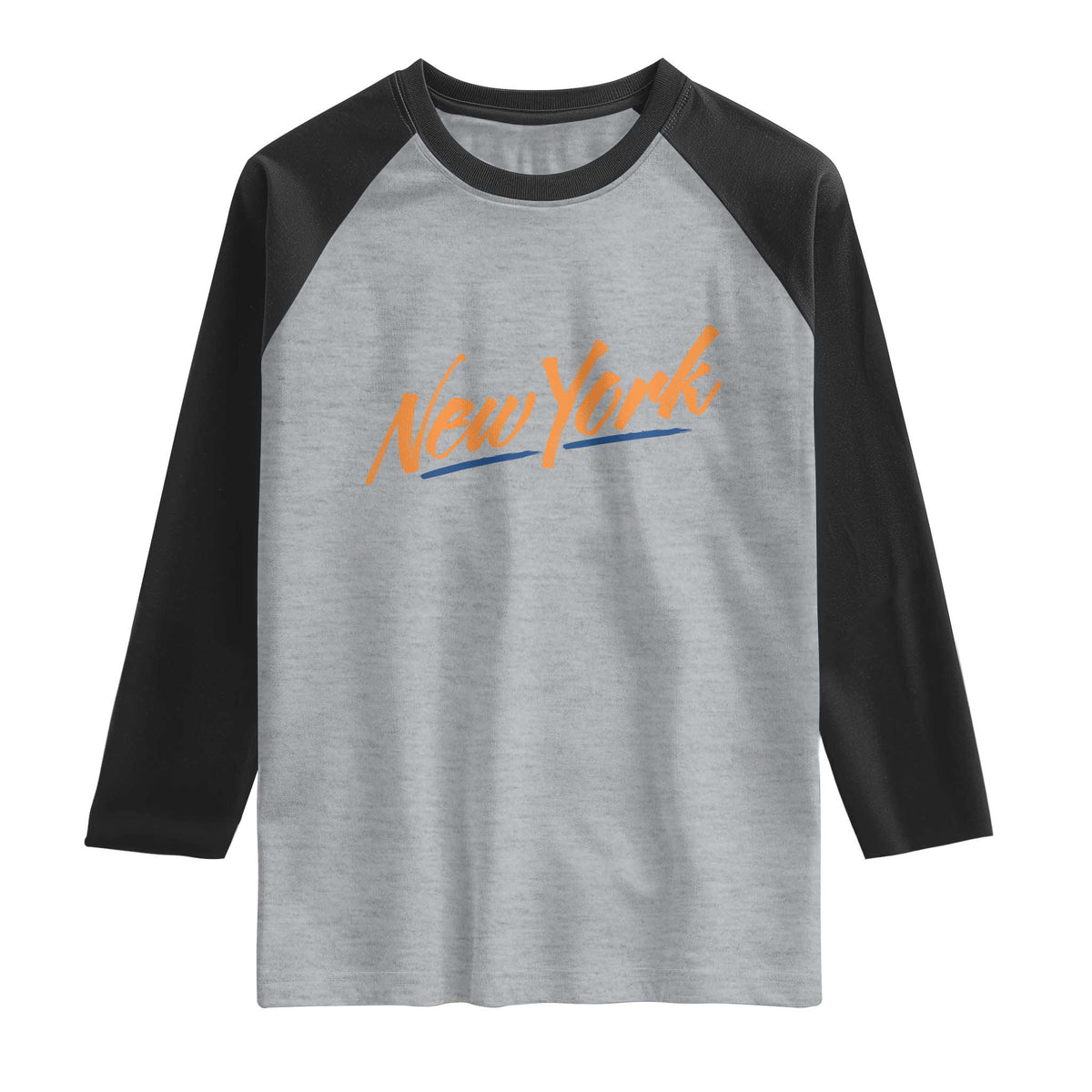 New York Pride Raglan Shirt Classic Throwback Sports Fan TS12 Heather Gray Black Print Your Wear
