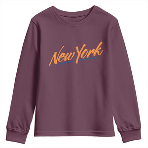 New York Pride Youth Sweatshirt Classic Throwback Sports Fan TS12 Maroon Print Your Wear
