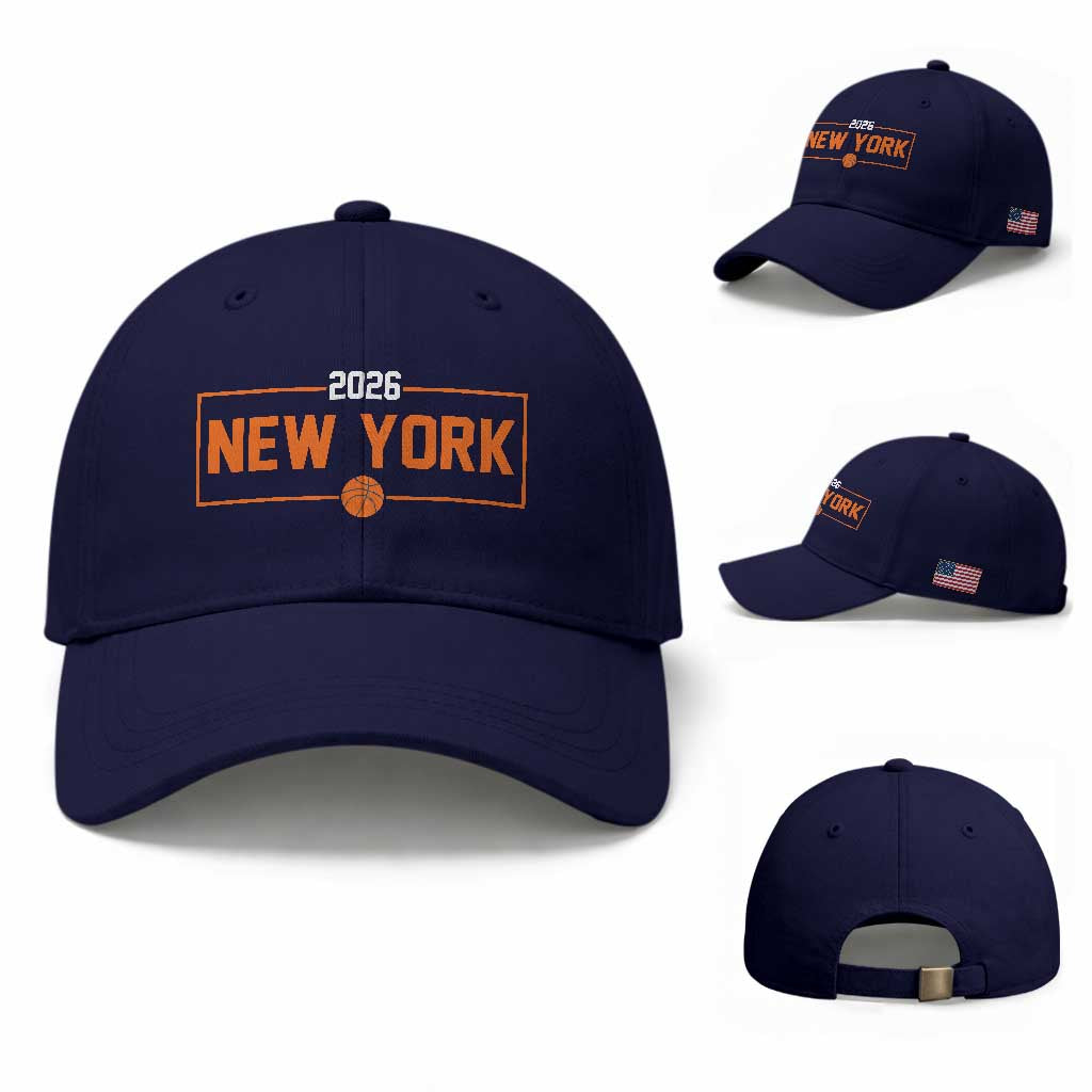 Vintage New York Hoops Pride 2026 Graphic Baseball Cap TS12 Baseball Cap Universal Fit Dark Blue Print Your Wear